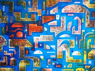 005 - Volo Roma-Tel-Aviv (Rome-Tel Aviv Flight) - 1982 - cm. 50x70 - Litografia (Lithography)